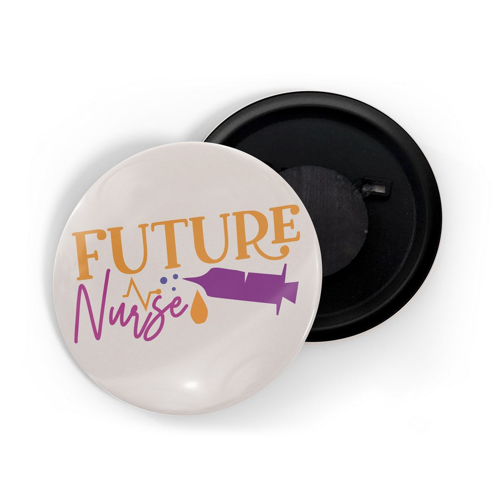 dhcrafts Fridge Magnet Pink Future Is Nurse Profession Glossy Finish Design Pack of 1 (58mm)
